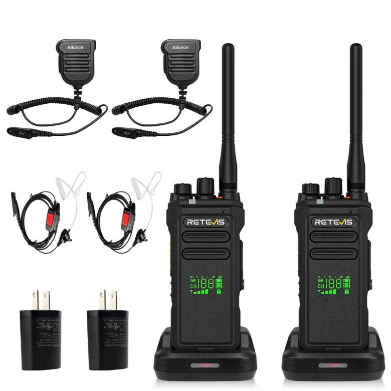 Retevis NR30D Long Range Waterproof DMR Radio with Earpieces and Mics 2-Pack
