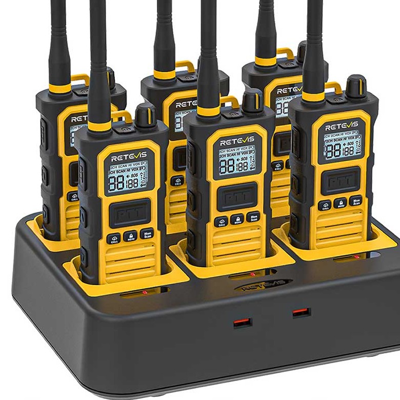 RB48 Pro Heavy Duty Walkie Talkie with Multi Charger (six/ten way)