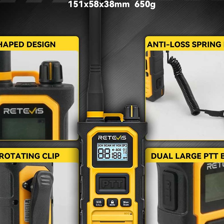 Retevis RB648 Pro UHF Long Range Radio 6/10/12/20 Pack with Multi-unit Charger
