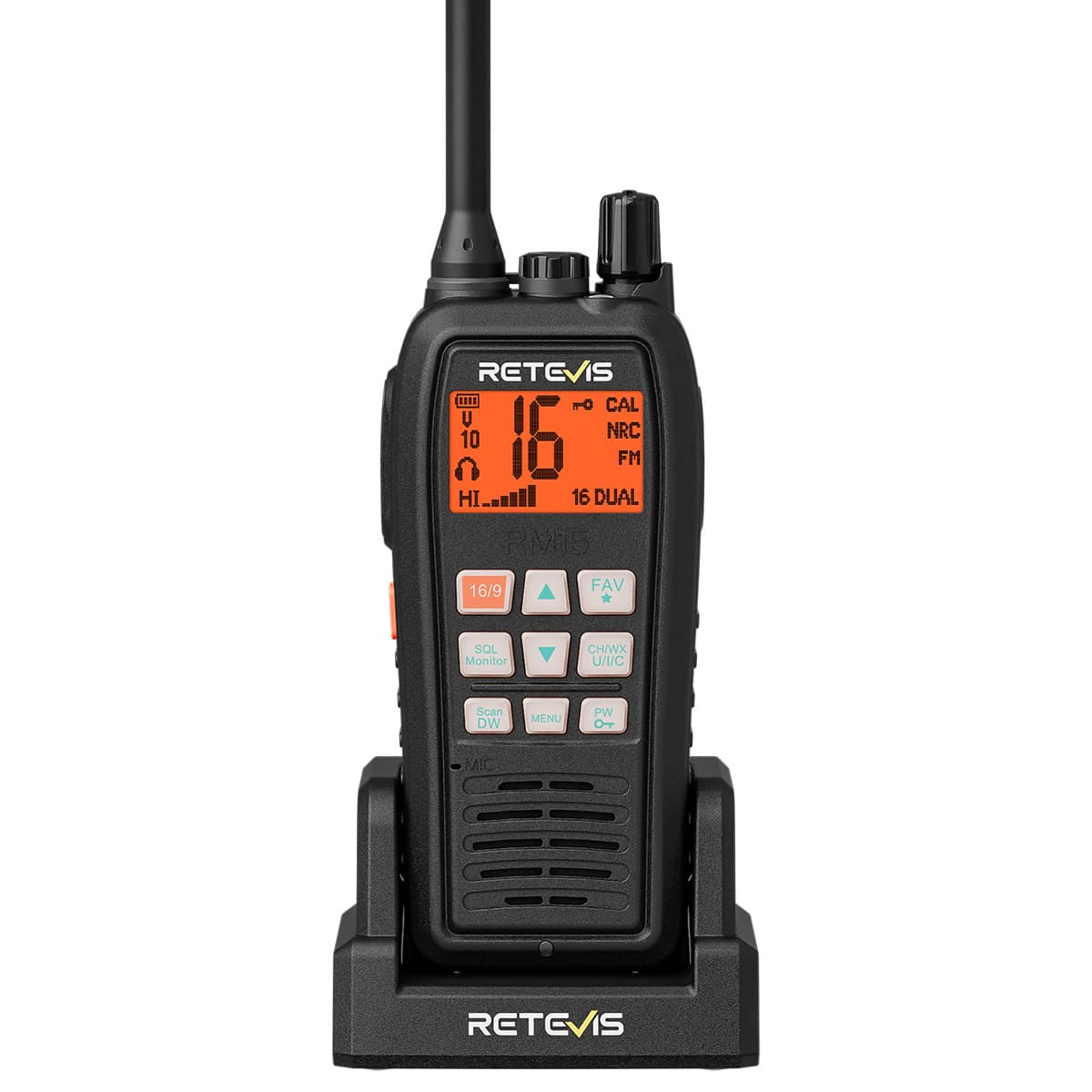 Retevis RM15 Handheld Marine radio 6W Floating VHF Radio IP68 Waterproof Radio