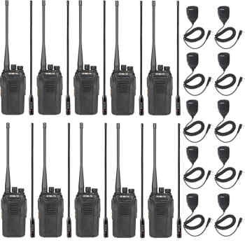 Retevis RT27V MURS Radio with Long Antenna and Speaker Mic 10 Packs | License-Free | USB Charging | High Gain Antenna | VOX | Long Battery Life