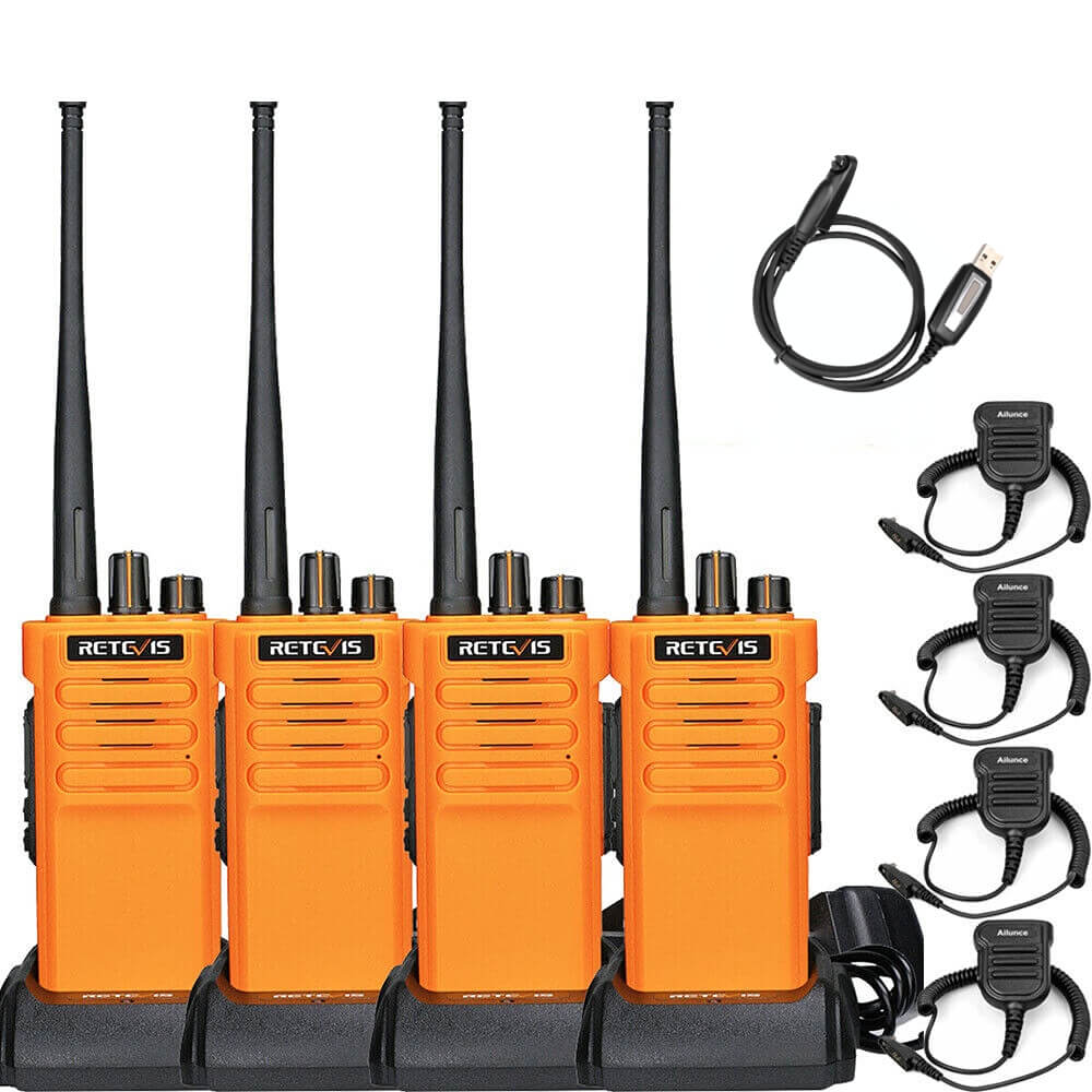 RT29 UHF Waterproof Handheld Radio with Speaker Mic (4 Pack)