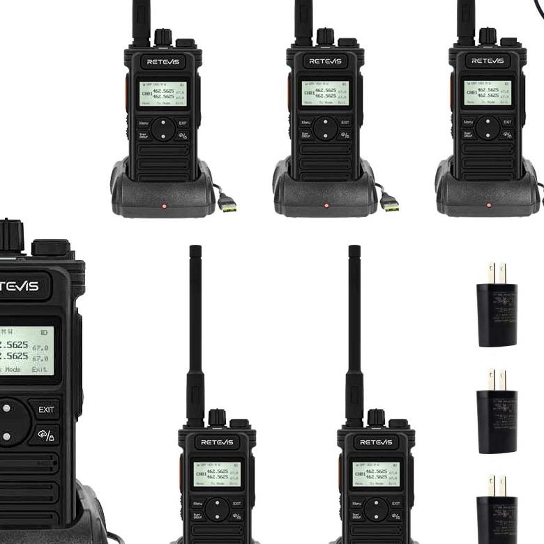 Retevis RT86S Long Range Walkie Talkie (6Pack) with Six-way Charger