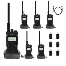 Retevis RT86S Long Range Walkie Talkie (6Pack) with Six-way Charger