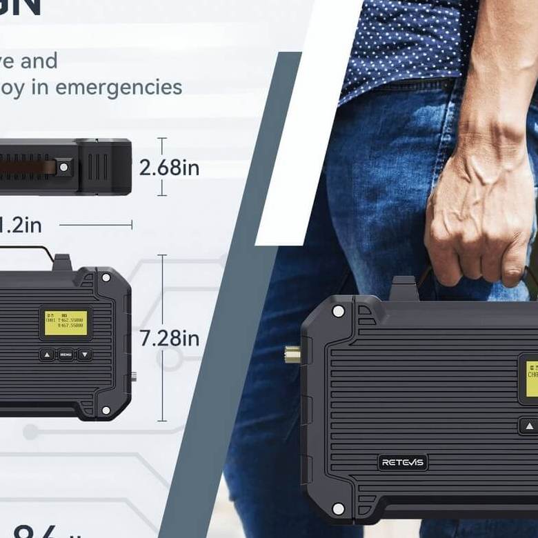 Retevis GMRS 40-Watt Radios RA87 and High Power Waterproof Repeater RT97L Bundle
