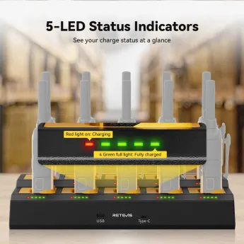 Retevis RTC48T Ten-way Charger for RB48 and RB648 Series Walkie Talkie