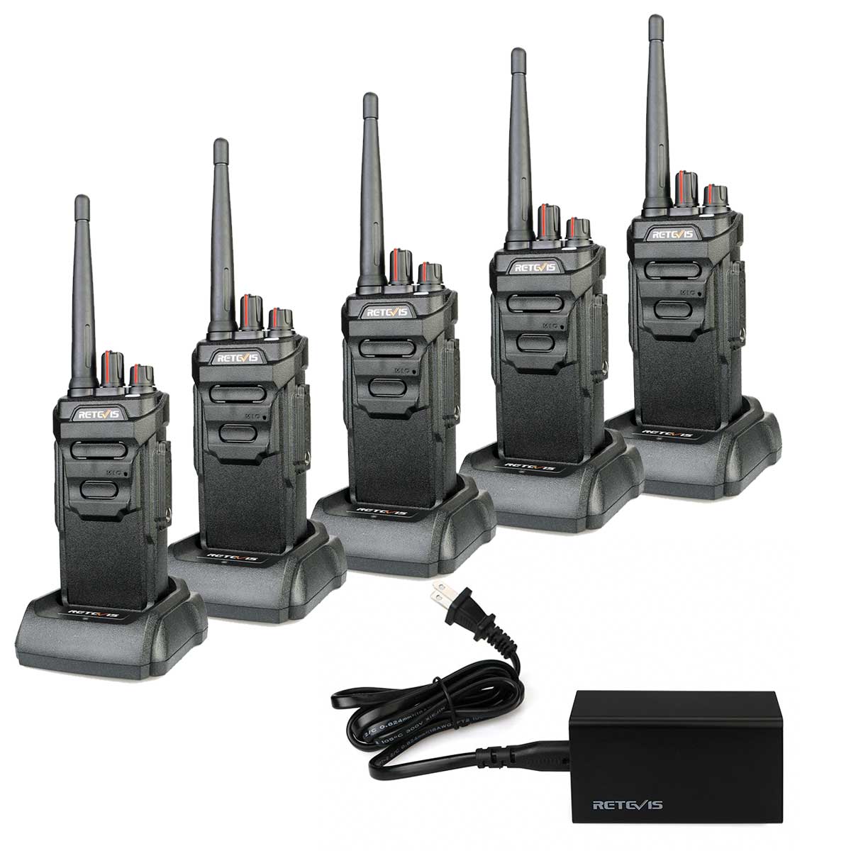 Retevis RT48/RT648 Waterproof Business Radio 5 Pack with 5 Port Charger