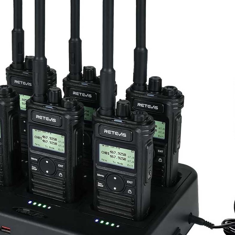 Retevis RT86S Long Range Walkie Talkie (6Pack) with Six-way Charger