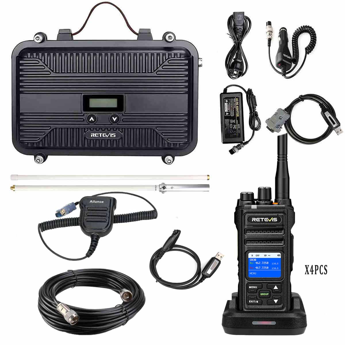 Retevis NR30S Radio with RT97S Repeater GMRS Long-Distance Communication Solutions