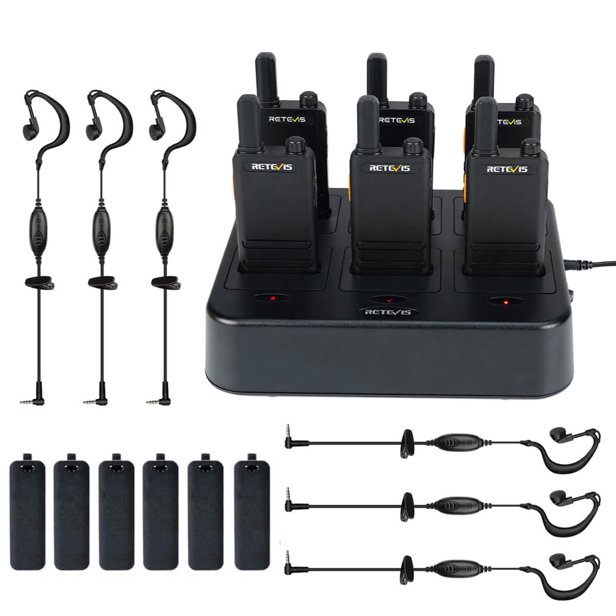 B3H Ultra Thin Hidden Display Walkie Talkie with Earpiece For Dental Offices