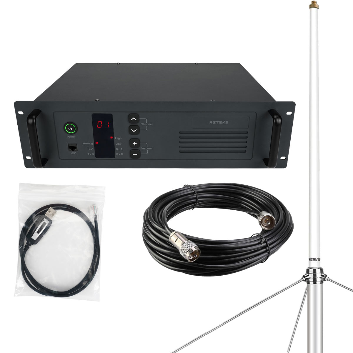 R1 Customizable Frequency Repeater with Fiberglass Antenna and Coaxial Cable