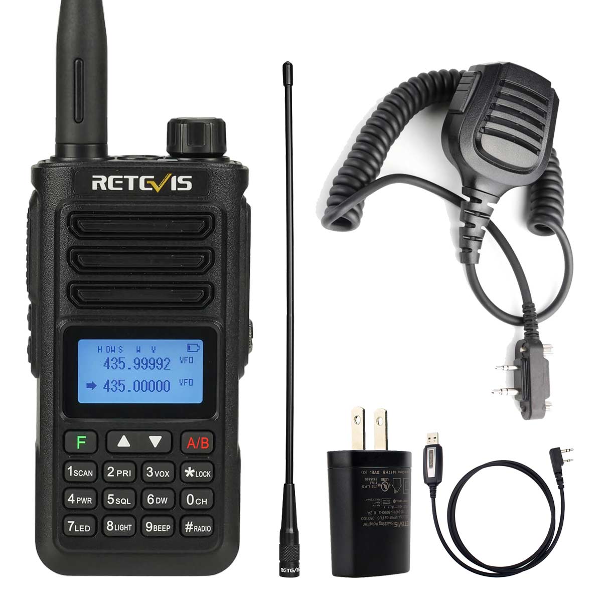 RA89 High Power IP68 UHF/VHF Ham Radio with Speaker Mic and 37cm Antenna kit
