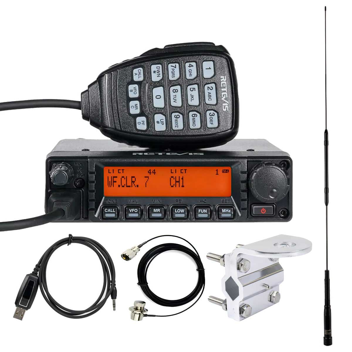 RA87 40W GMRS Mobile Radio & Stainless Steel Antenna Kit