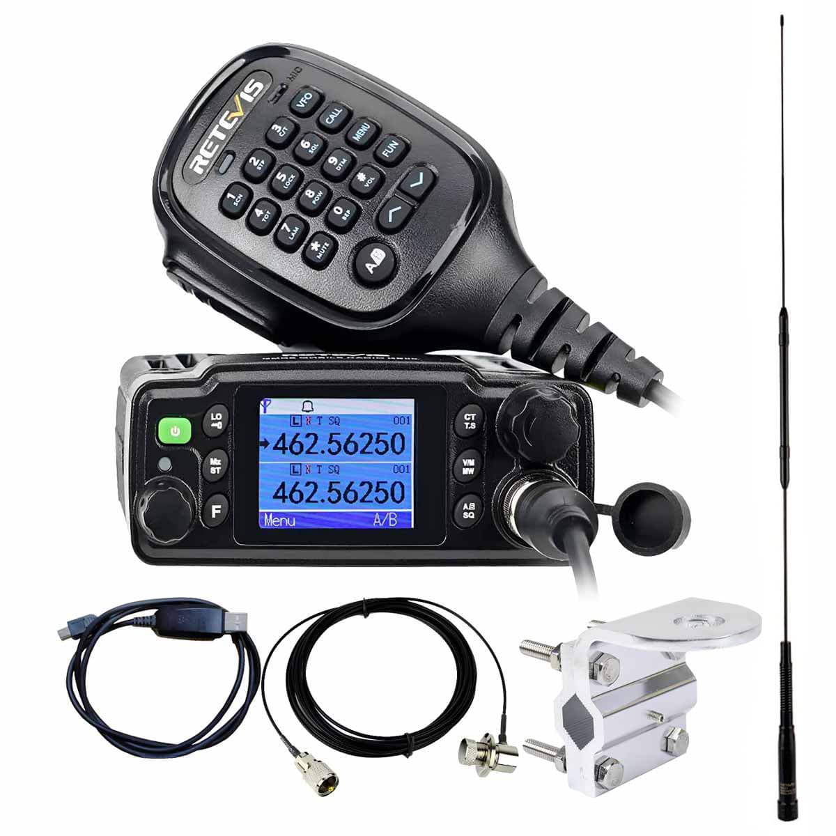 RB86 IP67 Waterproof GMRS Mobile Radio & Stainless Steel Antenna Kit
