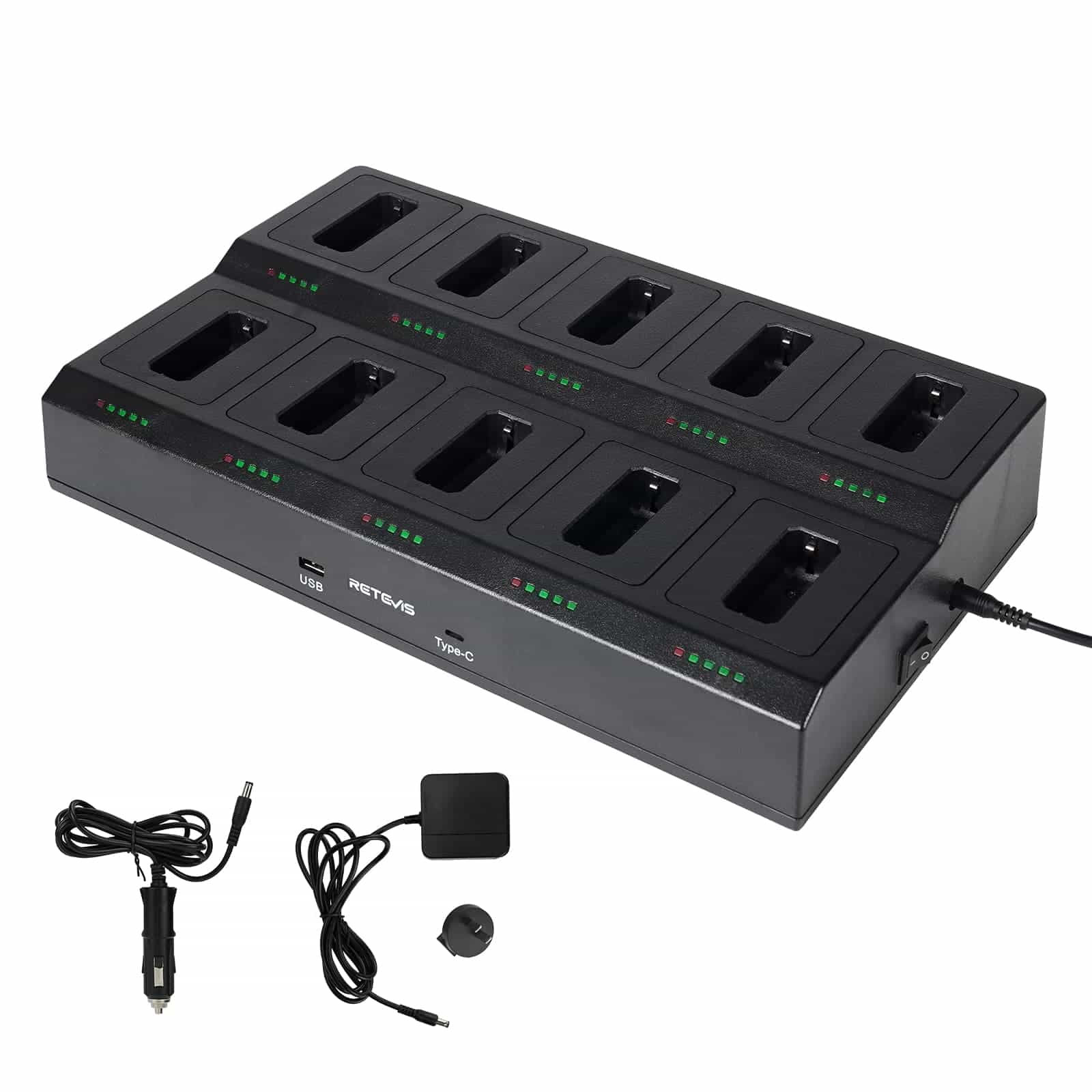 10 Way Multi Unit Rapid Gang Charger for Retevis RT22 RT22S