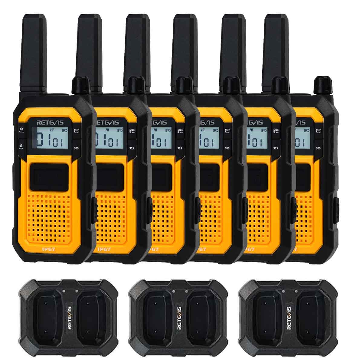 Retevis RB48 Heavy Duty Waterproof FRS Two-Way Radio 6 Pack