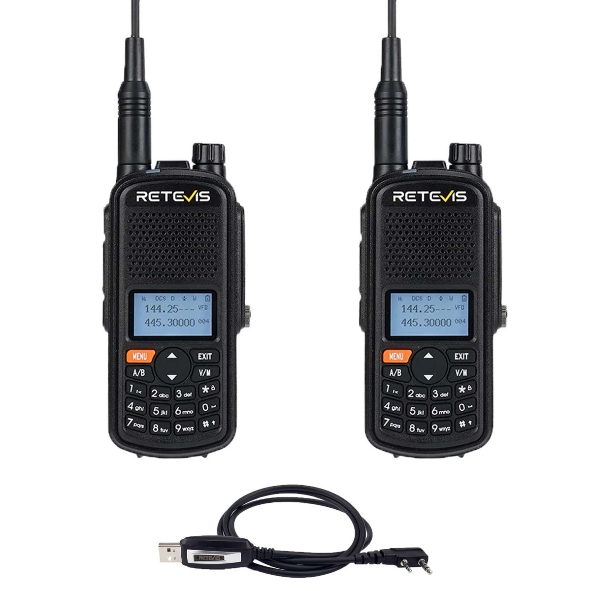 Retevis A61 Waterproof GPS Analog Two Way Radio 2 Pcs With Program Cable
