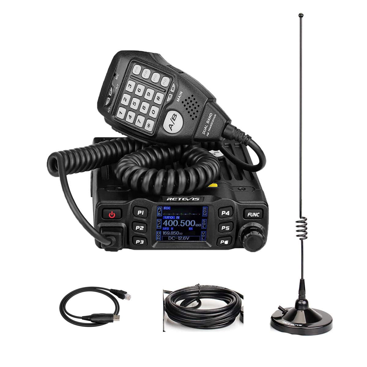 Retevis RT95 25W Analog Mobile Radio With MR100 Magnetic Antenna