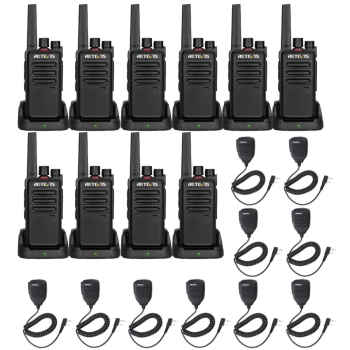 Retevis RT68 FRS Business Radio 10 Packs with Speaker Mics | License-Free | 1200mAh Battery | Rugged Construction | Hands-Free