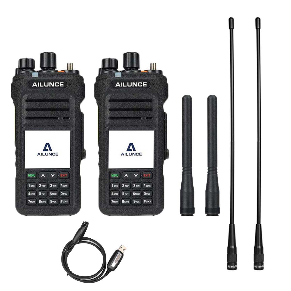 Retevis HA1G 220 Channel GMRS Walkie Talkie With Long Antenna 2 Pack