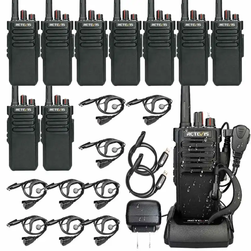 Retevis RT29 Rugged IP67 Waterproof Business Walkie Talkie with G-Shape Ear Hook Radio Earpiece