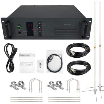 Retevis R1 25W Analog Repeater (No Duplexer) with GMRS Antennas and Coaxial Cables Kit