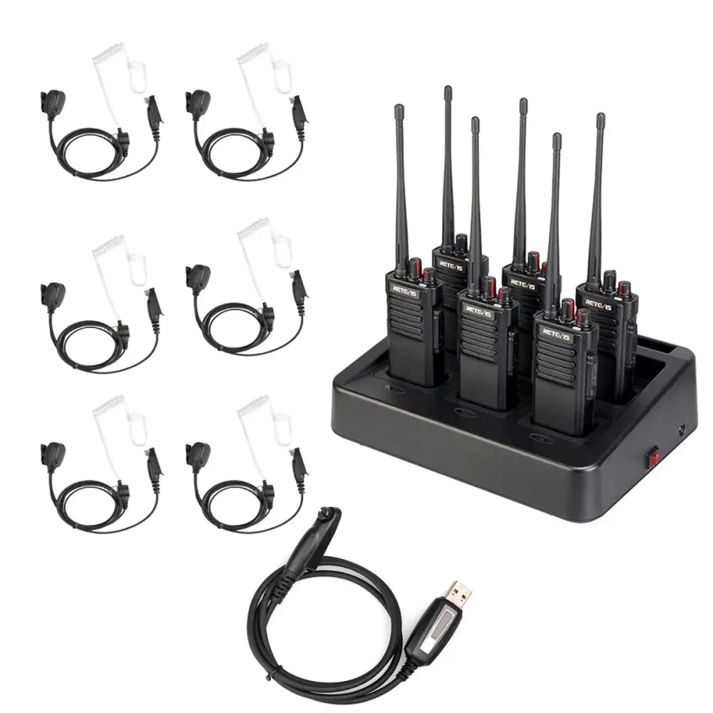 Retevis RT29 Long Distance Waterproof VHF Radio with Earpiece and Programming Cable 6 Pack