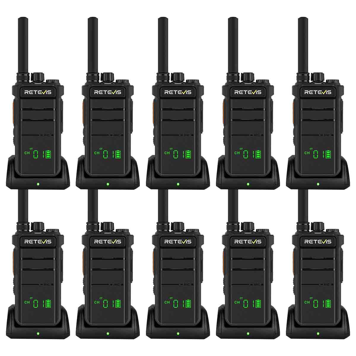 Retevis RB626H UHF 3W Long Distance Handheld Radio 10 Pack