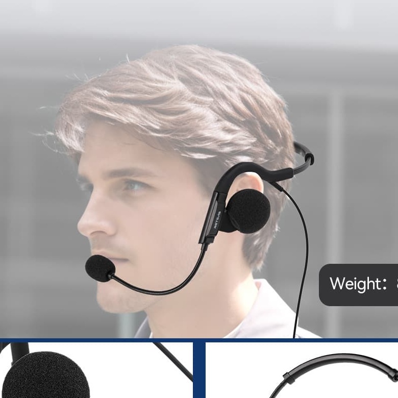 Retevis Behind-The-Head Walkie Talkie Headset with Boom Mic Kenwood 2Pin