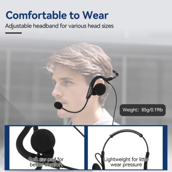 Retevis Behind-The-Head Walkie Talkie Headset with Boom Mic Kenwood 2Pin