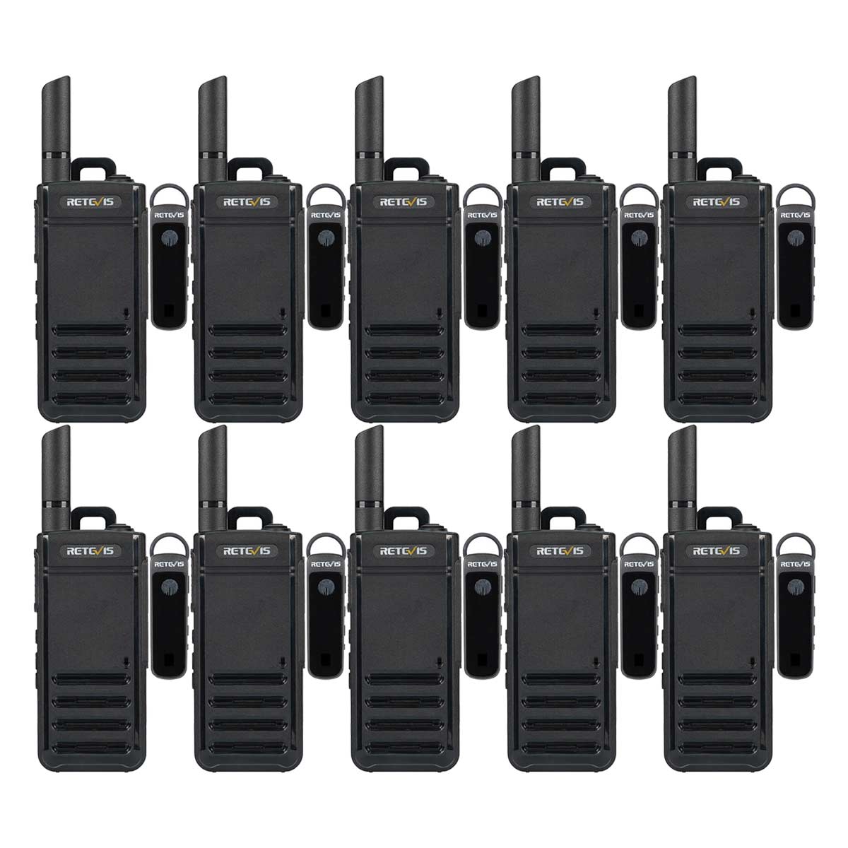RB639P Ultra-slim and Rugged Two-way Radio with Bluetooth Headset (10 Pack)