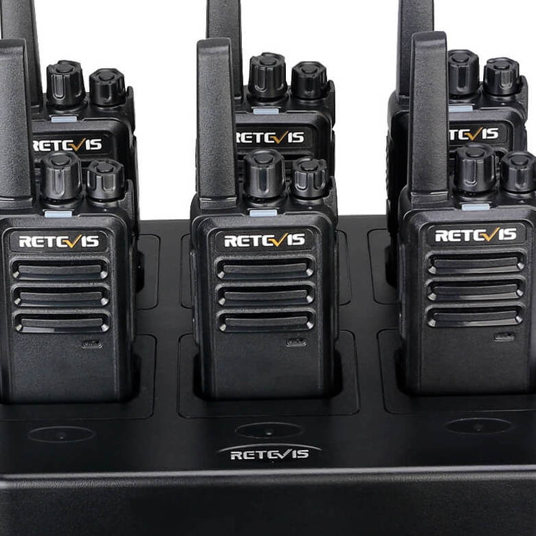 Retevis RT668 PMR446 Radio 6 Packs with Multi-Unit Charger  | License-Free | Rugged Construction | Long Battery Life | Clear Sound | VOX Hands-Free