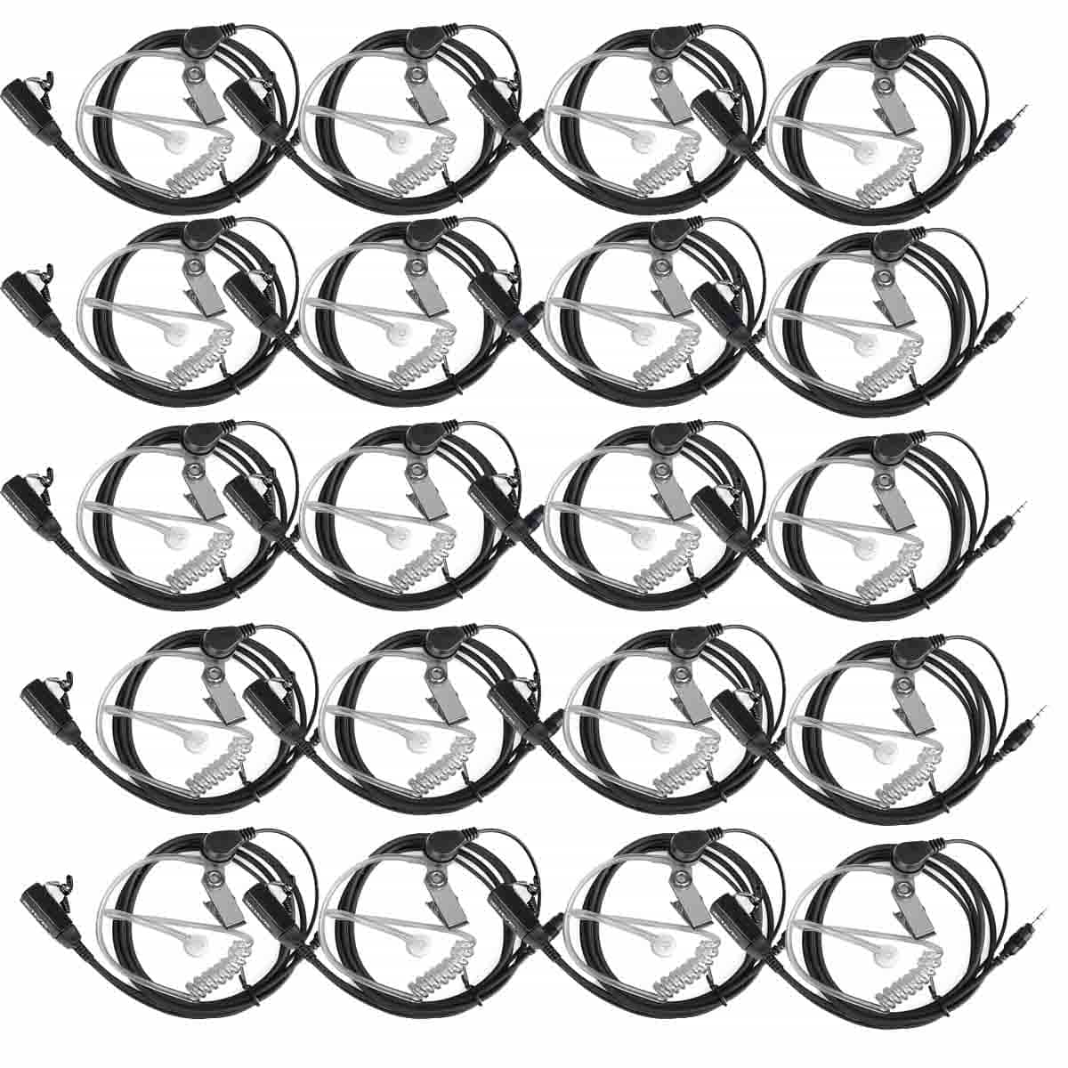 20Pack Transparent Acoustic Tube Surveillance Earpiece Headset for RB48 RB48P