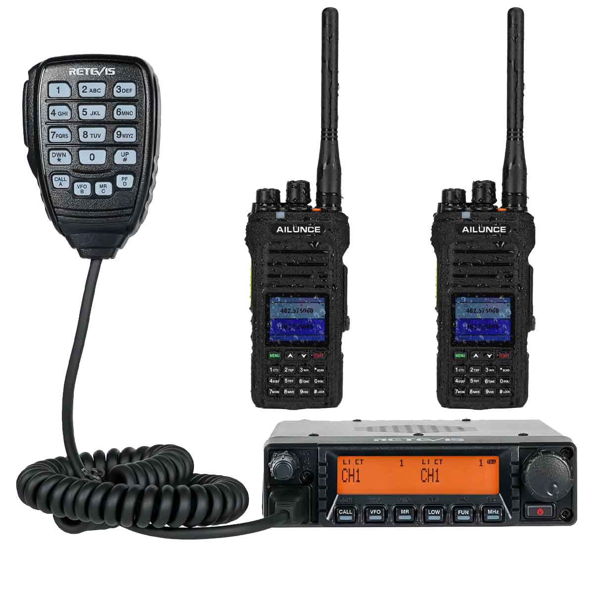 Retevis RA87 40W Mobile GMRS Radio with 2Pack Ailunce HA1G Handheld GMRS radio Bundle sale