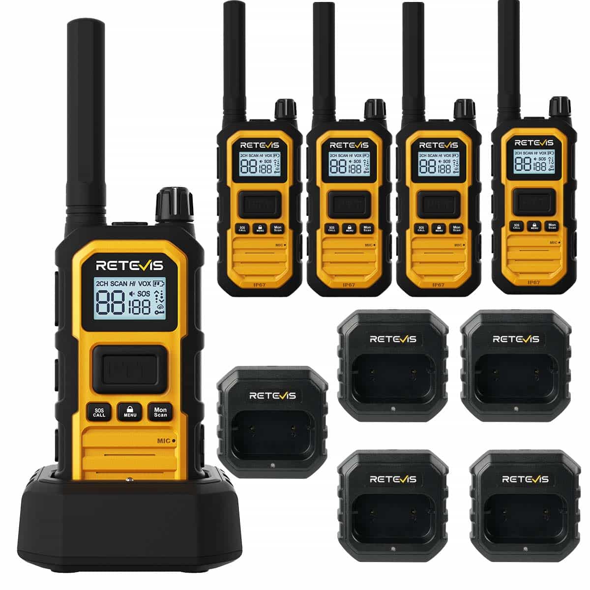 Retevis RB648P UHF Advanced Triple Proof Heavy Duty Two Way Radio 5pack