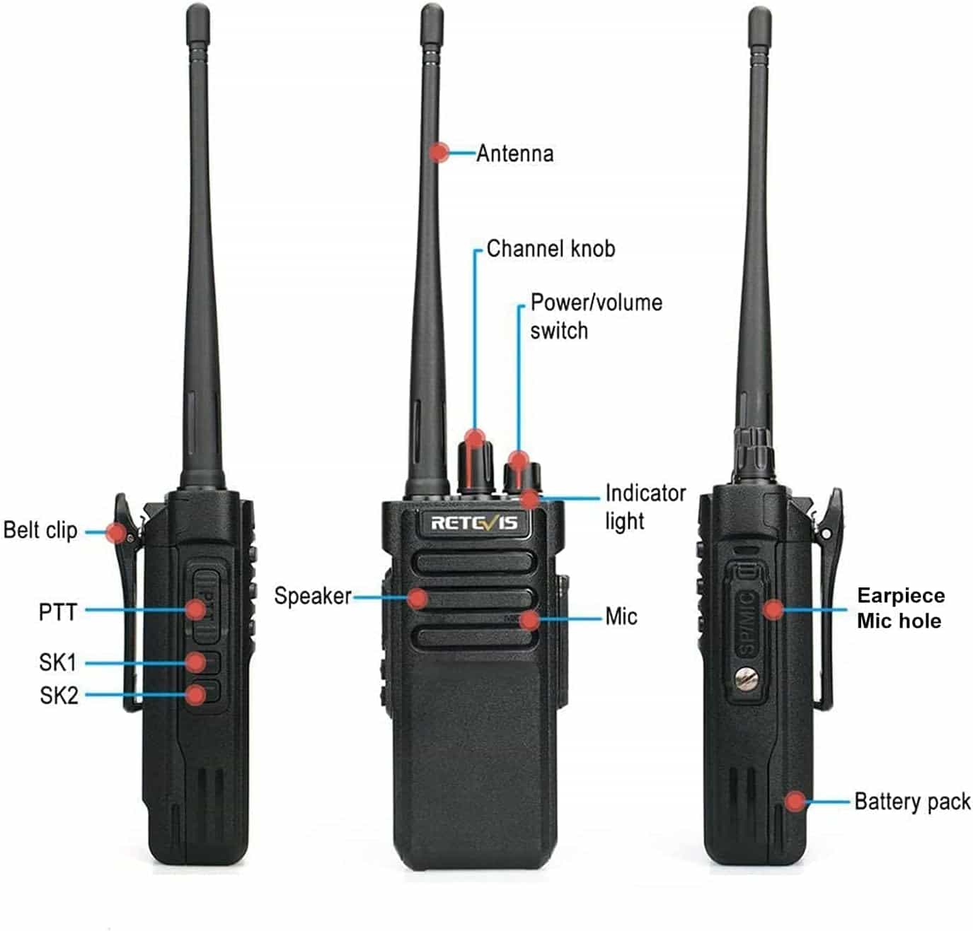 RT29 Long Range 3200mAh Heavy Duty Radio 10Pack with Six-Way Charger