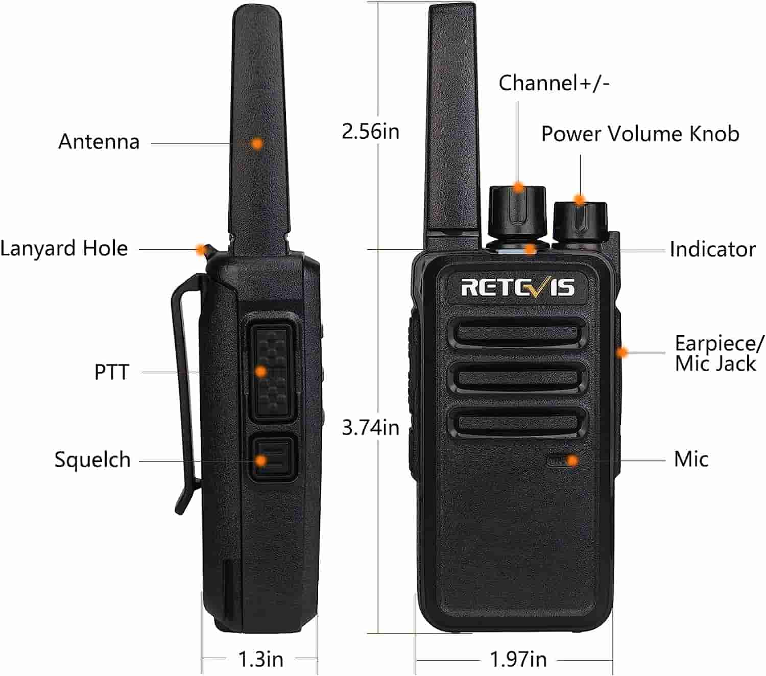 RT68 Cost-Effective Portable Walkie Talkies Small License-free Radio 10Pack