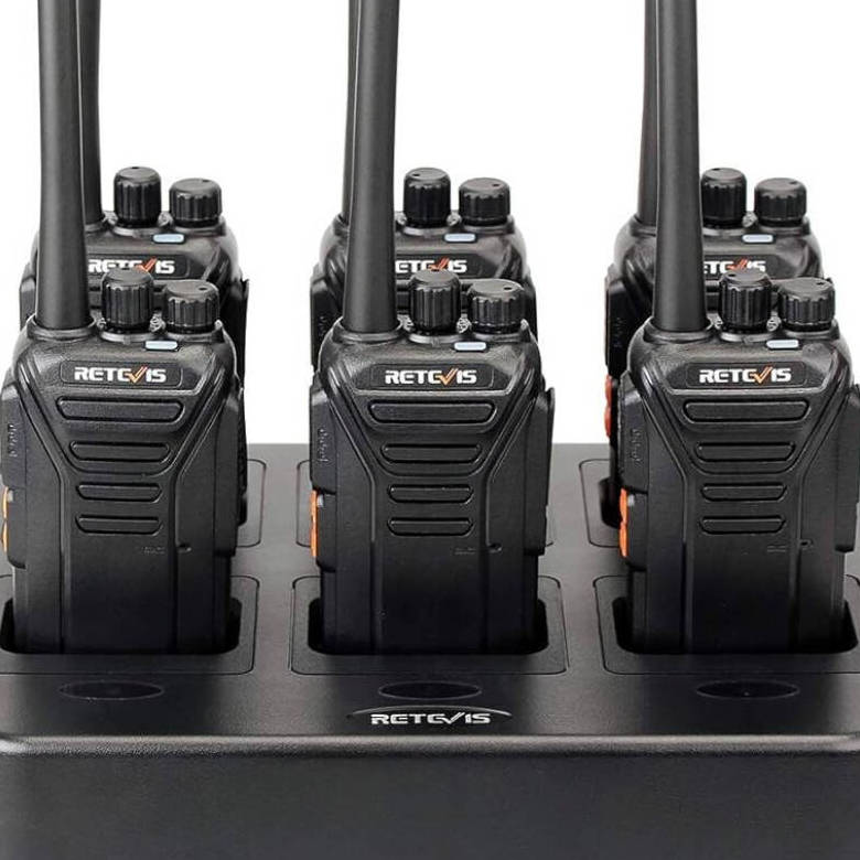 Retevis RT27 FRS Business Radio with Six-Way Charger | License-Free | 1100mAh Rechargeable Battery | Reduced Interference | VOX