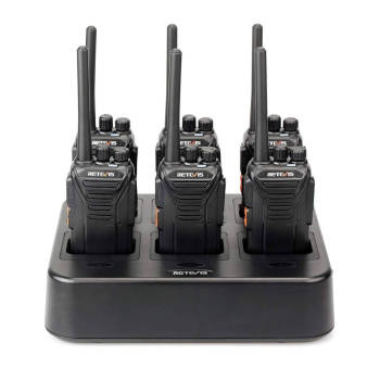 Retevis RT27 FRS Business Radio with Six-Way Charger | License-Free | 1100mAh Rechargeable Battery | Reduced Interference | VOX
