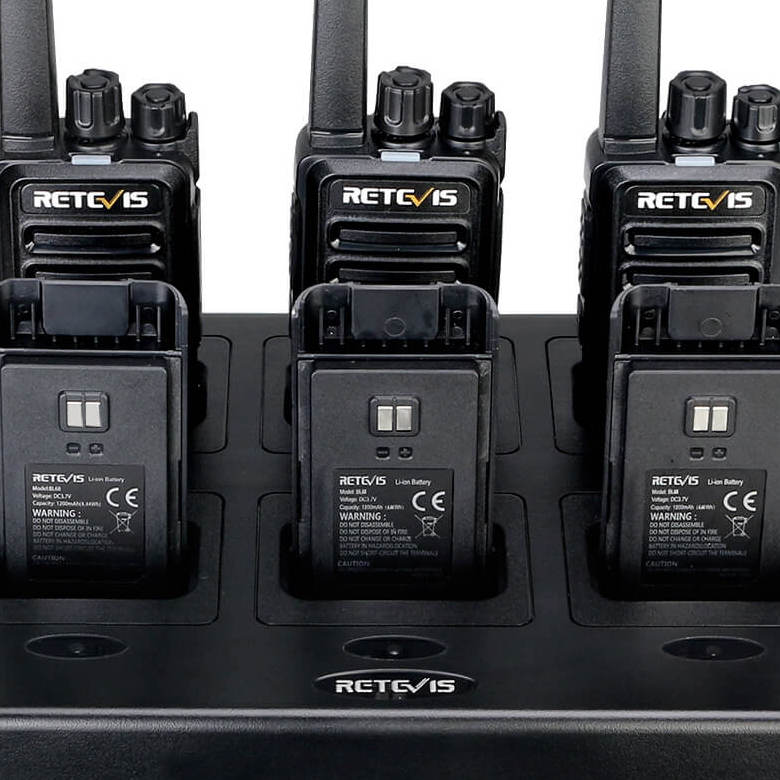 Retevis RT68 FRS Radio 6 Packs with Multi-Unit Charger | License-Free | 1200mAh Battery | Rugged Construction | Lightweight | VOX