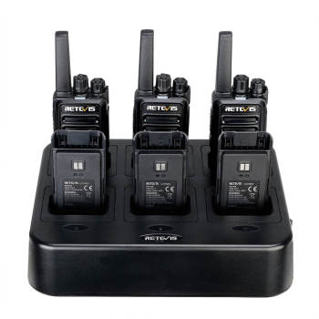 Retevis RT68 FRS Radio 6 Packs with Multi-Unit Charger | License-Free | 1200mAh Battery | Rugged Construction | Lightweight | VOX