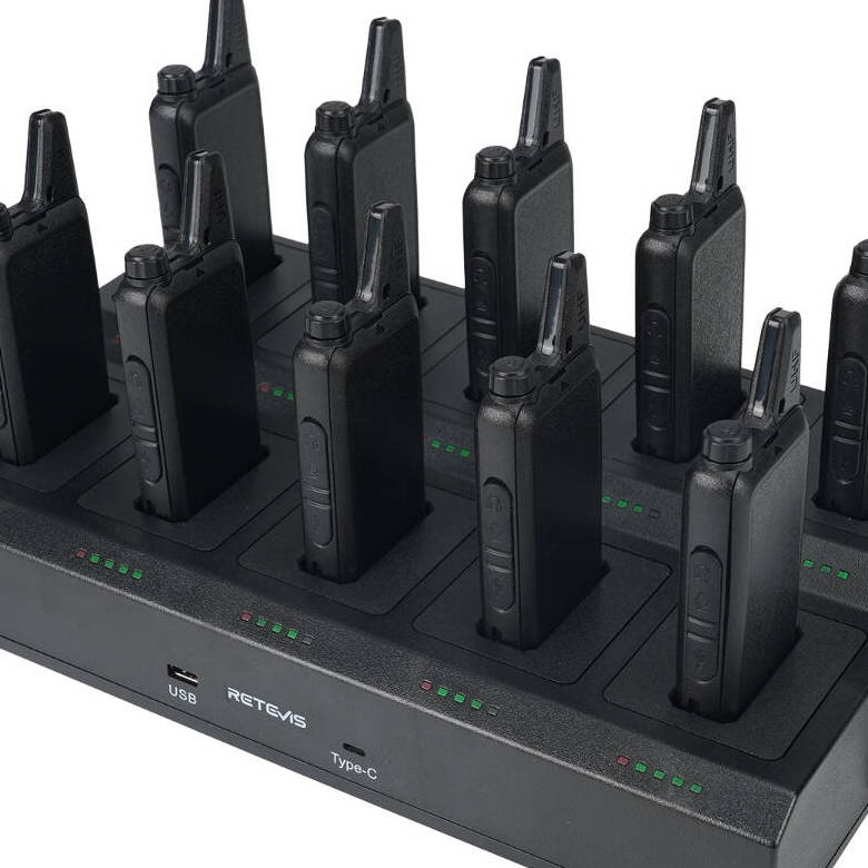 Retevis RT22S 22-Channel FRS Radio 10 Packs with 10-Way Charger | License-Free | USB-C Charging | Long Battery Life | Lightweight | VOX