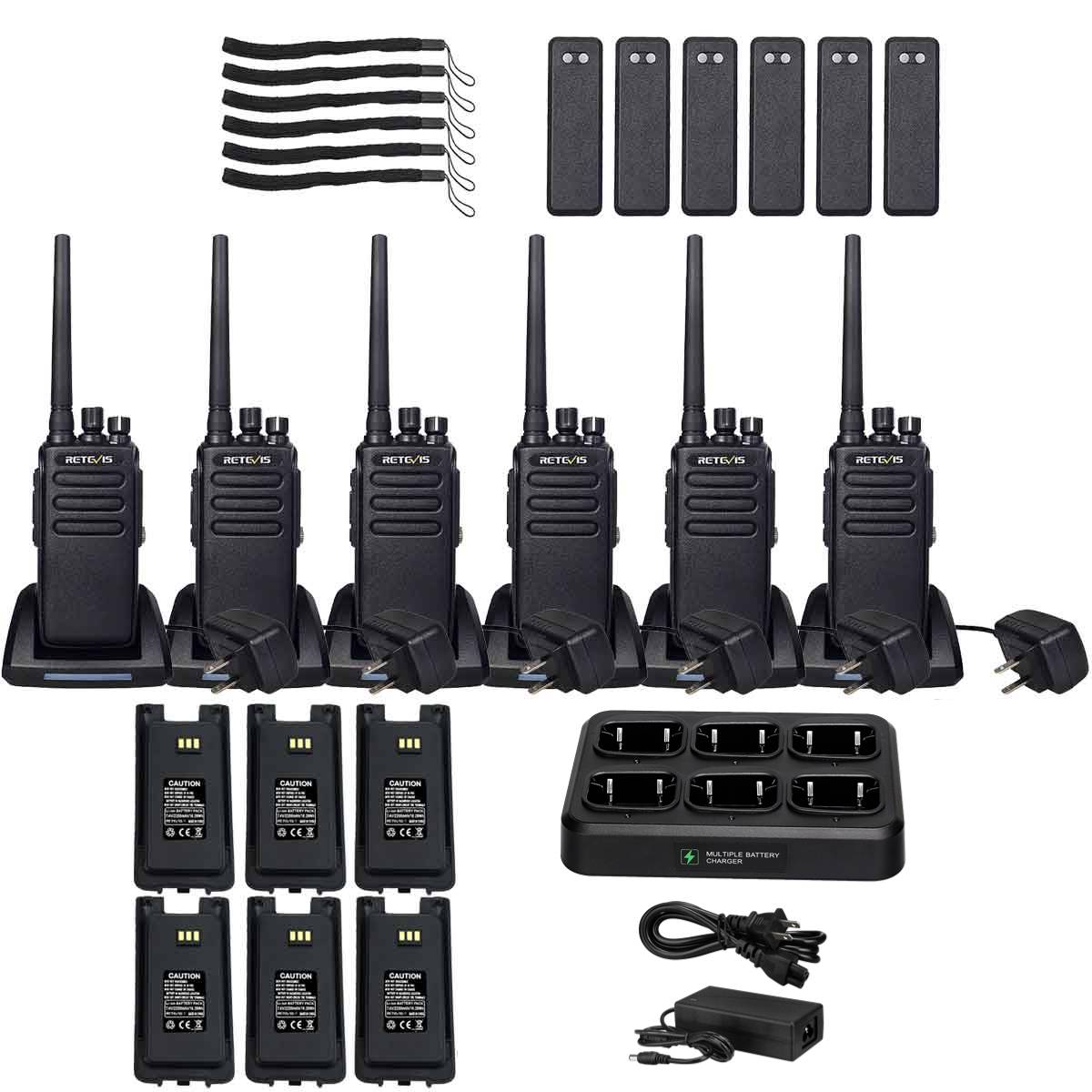 RT81 UHF DMR Radio & 6-Port Charger & Spare Battery Kit
