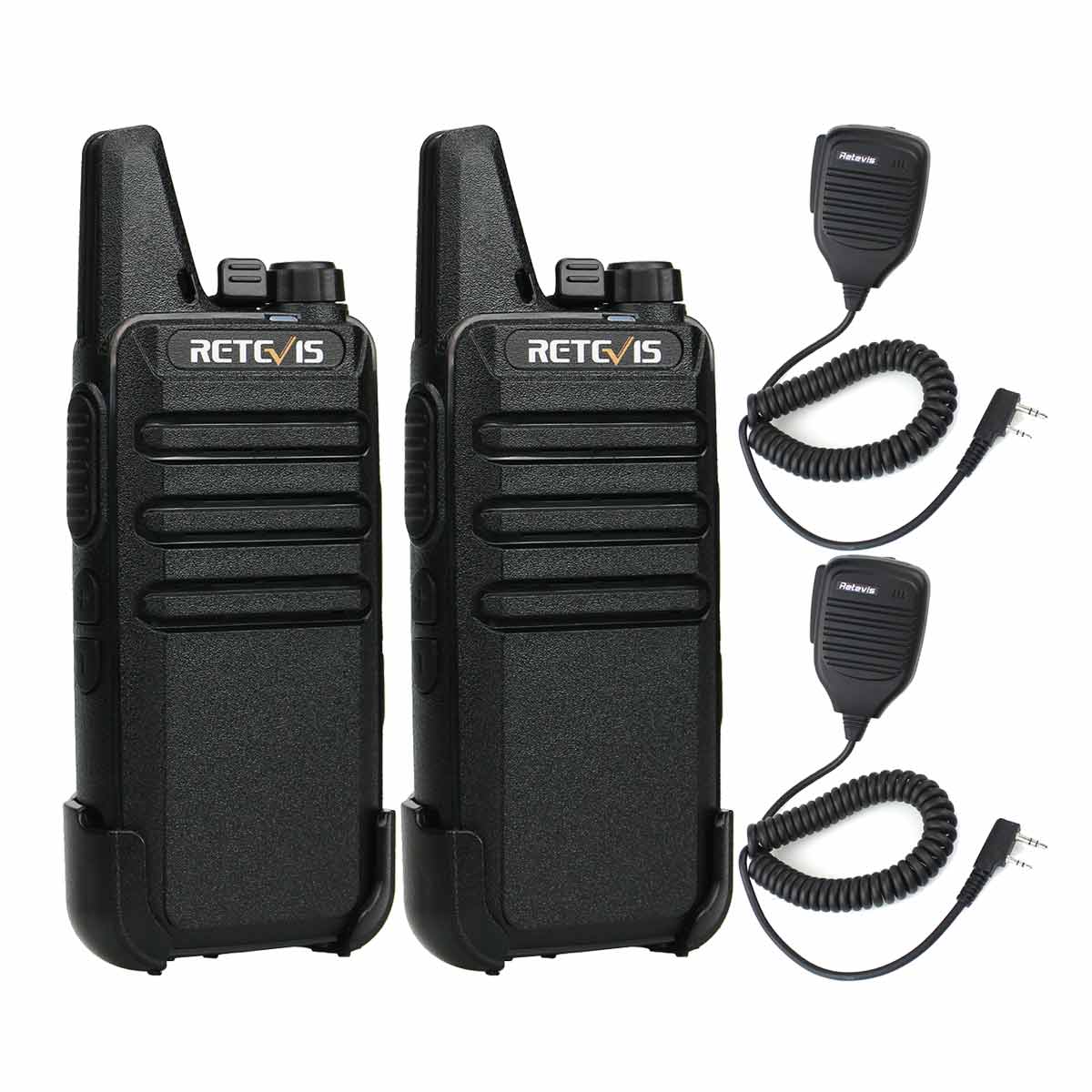 RT22 Ultra-thin License-free Radio with Speaker Mic (2 Pack) 