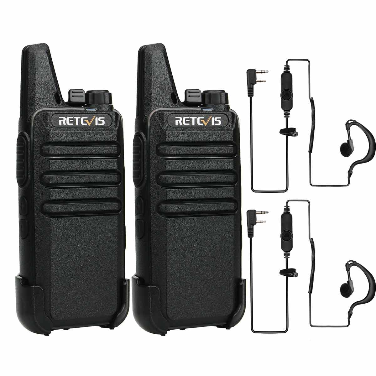 RT22 Ultra-thin License-free Radio with G-Shape Ear Earpiece (2 Pack) 