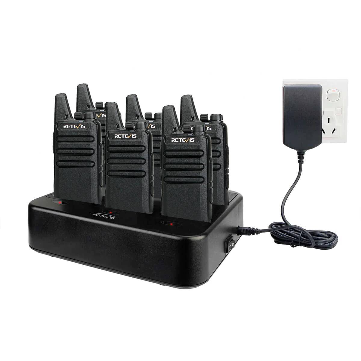 RT22 FRS Radio 6Pack + RTC22 Six-Way Charger