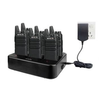 Retevis RT22 FRS Radio with Multi-Gang Charger | License-Free | USB-C Charging | 1000mAh Battery | Lightweight | VOX