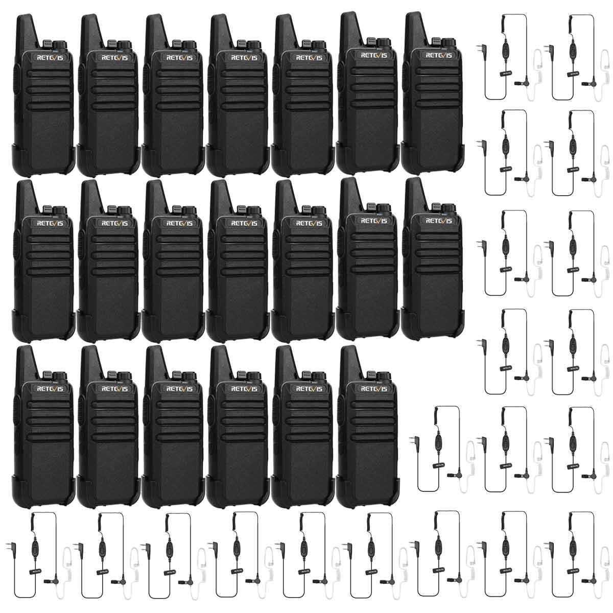 RT22 Small Business Radios with Earpiece Kit (20 Pack) 