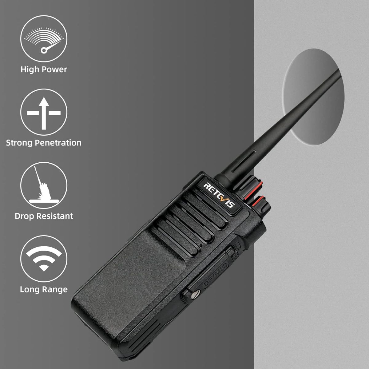 Retevis RT29 Long Range Waterproof Two Way Radio with Speaker Mic Bundle (10 Pack)