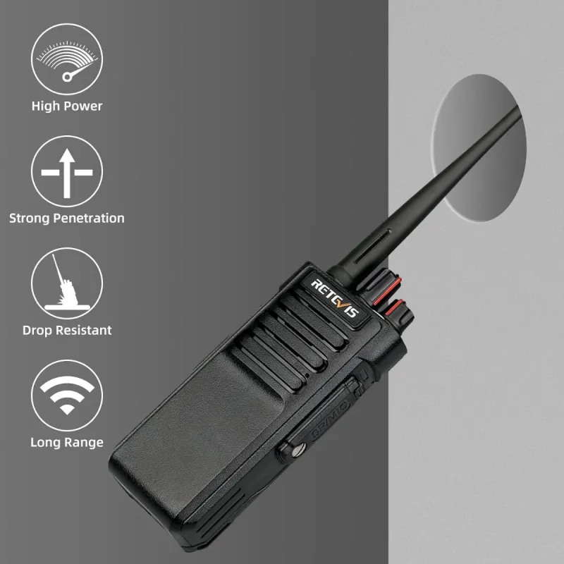 Retevis RT29 Long Range Waterproof Two Way Radio with Speaker Mic Bundle (10 Pack)